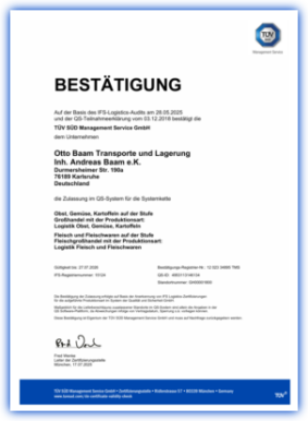 beispiel qs zertifikat, klein